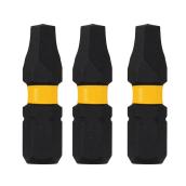 Embout de tournevis DEWALT Flextorq de 1/4 po x 1 po, carré/Robertson (3/pqt)