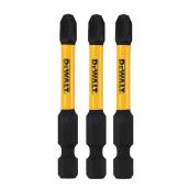 Embout de tournevis DEWALT Flextorq de 1/4 po x 2 po, Phillips (3/pqt)