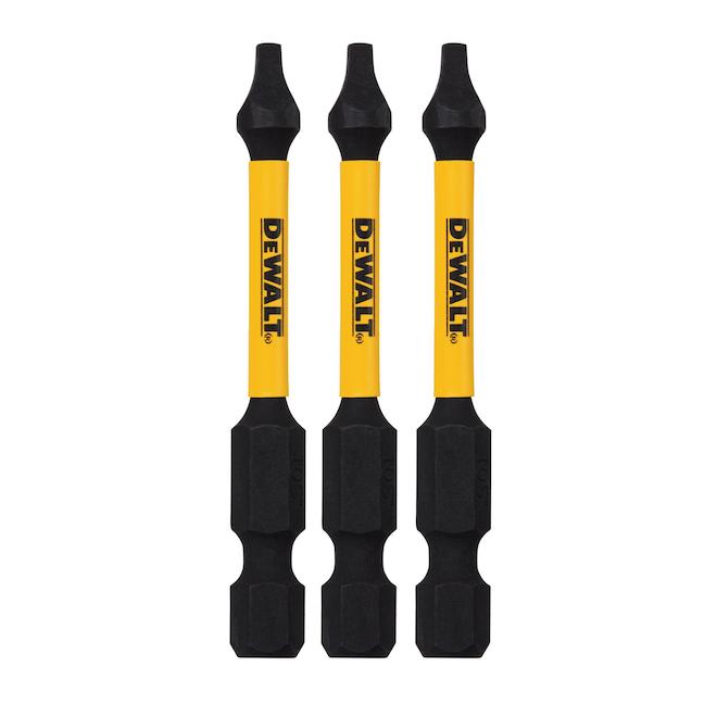 DEWALT Flextorq 3-Piece 1/4-in x 2-in Square/Robertson Impact Driver Bit