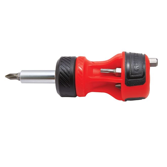 CRAFTSMAN Stubby Ratcheting Screwdriver Set with 6-Bit Push-n-Pick - 2 3/4-in Handle