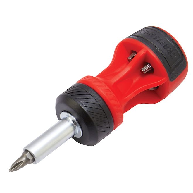 CRAFTSMAN Stubby Ratcheting Screwdriver Set with 6-Bit Push-n-Pick - 2 3/4-in Handle