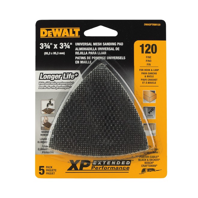 DEWALT Mesh Oscillating Triangle 120 Grit 5/pk