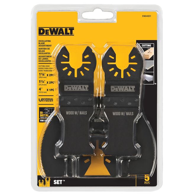 DEWALT 5-Pack General Purpose Oscillating Blade Assortment