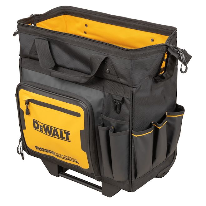 DEWALT Rolling Tool Bag with 27 pockets, 12-in x 15-in x 12-in