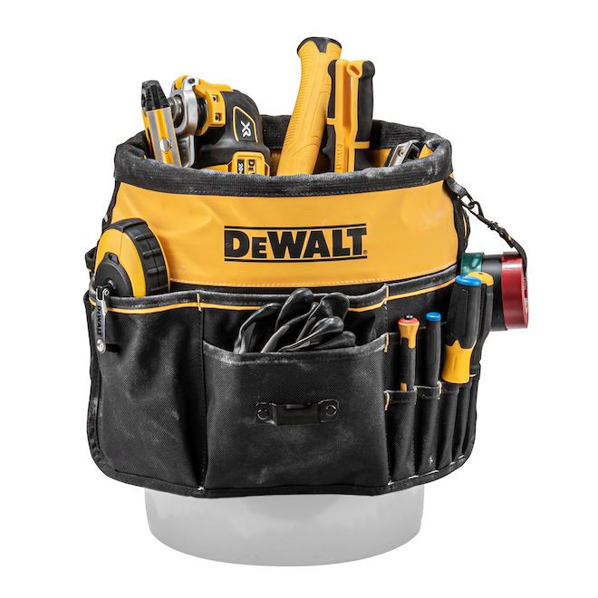 DEWALT Bucket Tool Organizer with 37 pockets and buckles