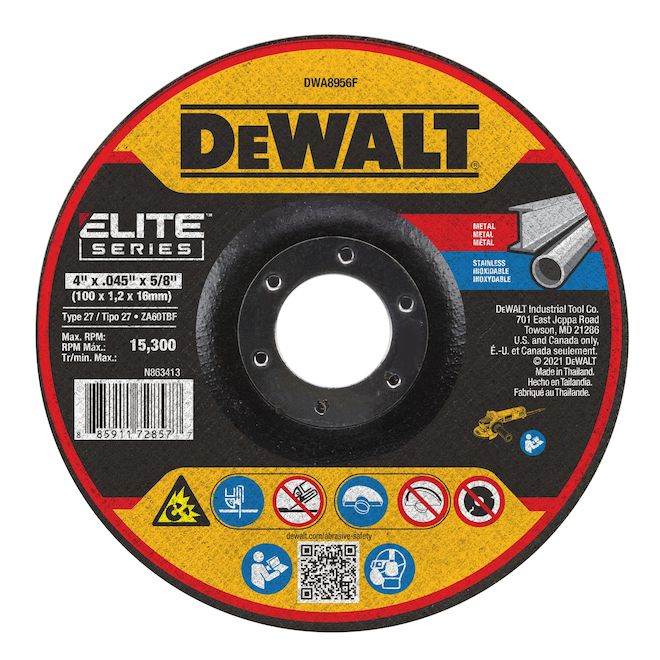 Meule à tronçonner T27 DEWALT en céramique de 5/8 po x 4 po