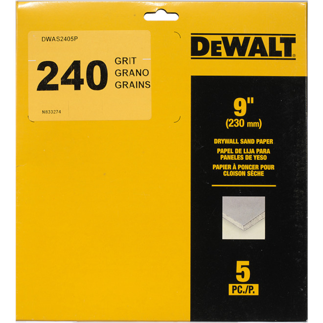 DEWALT 5-Pack 240 Grit 9-in Drywall Sandpaper Disks