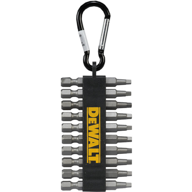 DEWALT 2-in Uncoated Steel Square Screwdriver Drill Bit Set - 10 Pieces