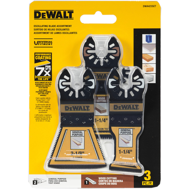 DEWALT General Purpose Oscillating Blade Assortment - 3/Pk