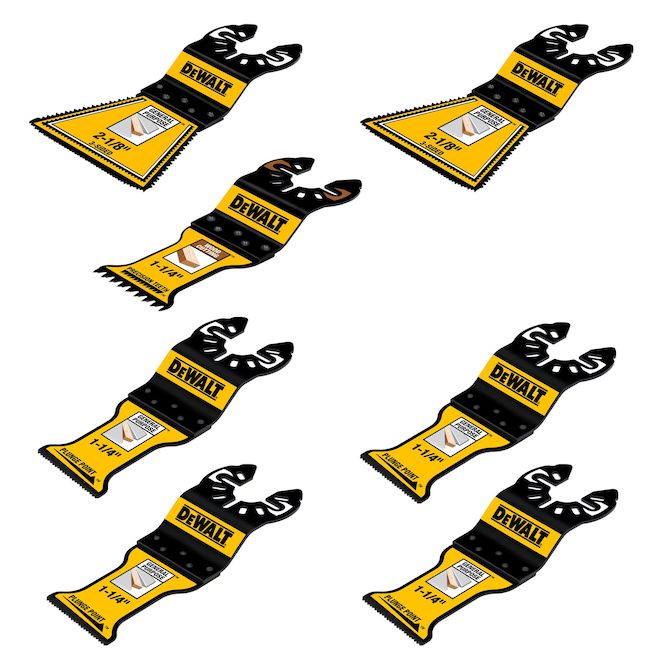 DEWALT 5x 1-1/4-in PlungePoint/2x 2-1/8 3-Sided General Purpose Oscillating Blades - 7/Pk