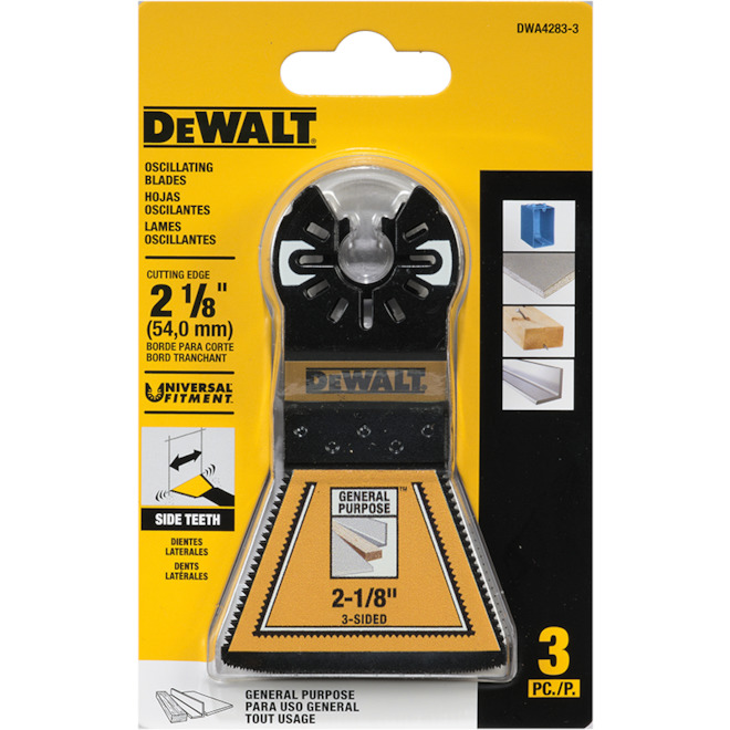 DEWALT 2-1/8-in 3-Sided General Purpose Oscillating Blades - 3/Pk