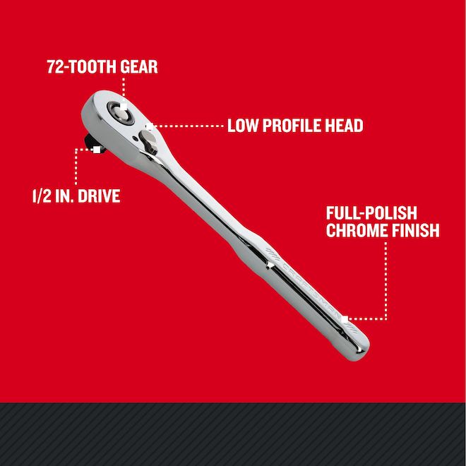 CRAFTSMAN Low Profile Ratchet with 1/2 Drive and 72 teeth