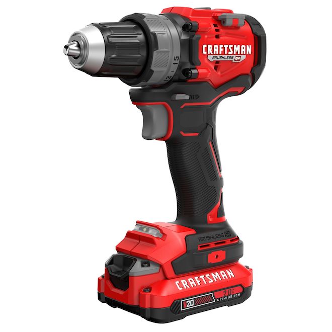 CRAFTSMAN BRUSHLESS RP Cordless Drill/Driver 20V 1/2-in with 2 x 2Ah Batteries