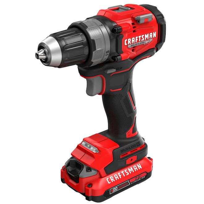 CRAFTSMAN BRUSHLESS RP Cordless Drill/Driver 20V 1/2-in with 2 x 2Ah Batteries