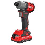 Tournevis à percussion CRAFTSMAN BRUSHLESS RP sans fil 1/2 po 20 V, avec 2 batteries 2,0 Ah