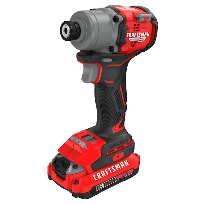 CRAFTSMAN BRUSHLESS RP Cordless Impact Driver 20V 1/4-in - With 2x 2.0Ah Batteries