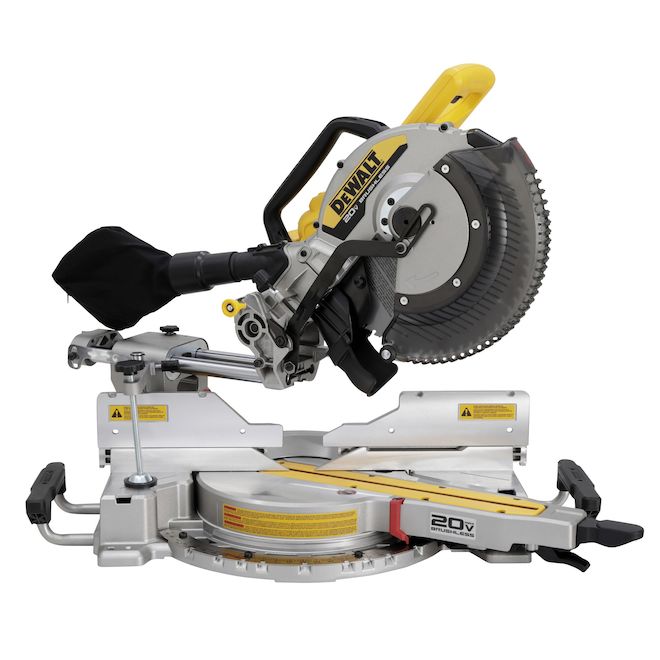 DEWALT 12-in x 20 V Yellow/Black Double Bevel Sliding Cordless Mitre Saw - Bare Tool
