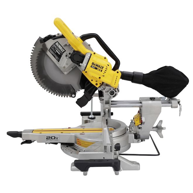 DEWALT 12-in x 20 V Yellow/Black Double Bevel Sliding Cordless Mitre Saw - Bare Tool