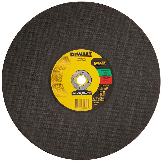 DEWALT High Performance Cutting Wheel for Circular Saws - 1/8 x 14-in