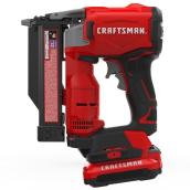 Craftsman Cordless 20 V Lithium-Ion Brushless Motor 23 Ga Finishing Gun Nailer - Red/Black