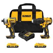 DEWALT 20-volt Max Cordless Brushless Motor LED Light 2-Tool Set with Batteries/Charger and Carry Bag
