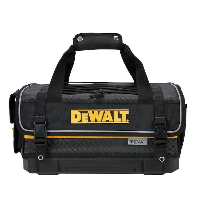 DEWALT TSTAK Black Nylon Covered Tool Bag with Freestanding Base - 8.5 x 16 x 8.25-in