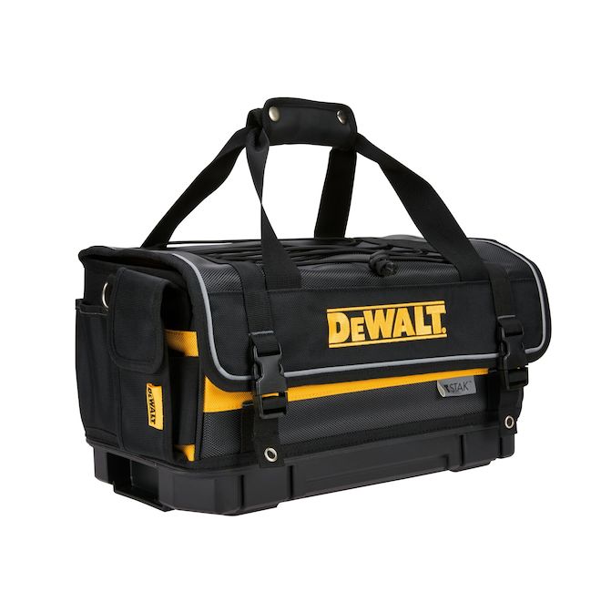 DEWALT TSTAK Black Nylon Covered Tool Bag with Freestanding Base - 8.5 x 16 x 8.25-in