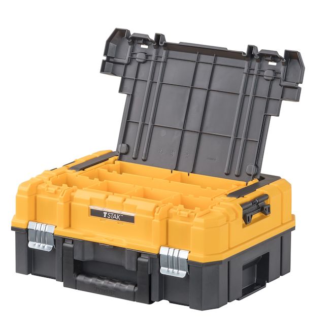 DEWALT TSTAK Black Plastic Tool Organizer Box - 17.3 x 7.3 x 13-in