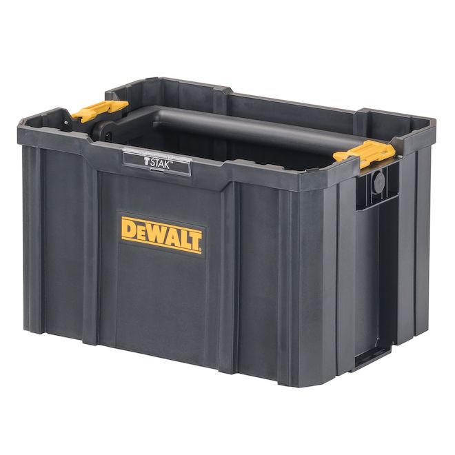 DEWALT TSTAK Plastic Black Open Tote - 17.3 x 10.8 x 12.5-in