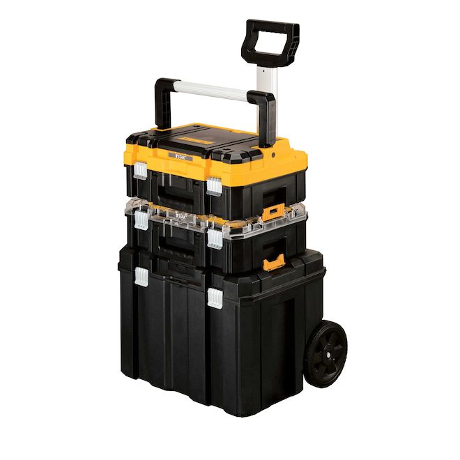 Tour de rangement modulaire 3 pièces TSTAK DEWALT en plastique noir, 20,4 x 28,6 x 17,3 po