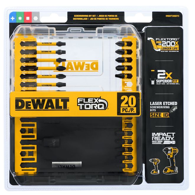 DEWALT FLEXTORQ Bits for Impact Drivers and Drills - 20-Piece