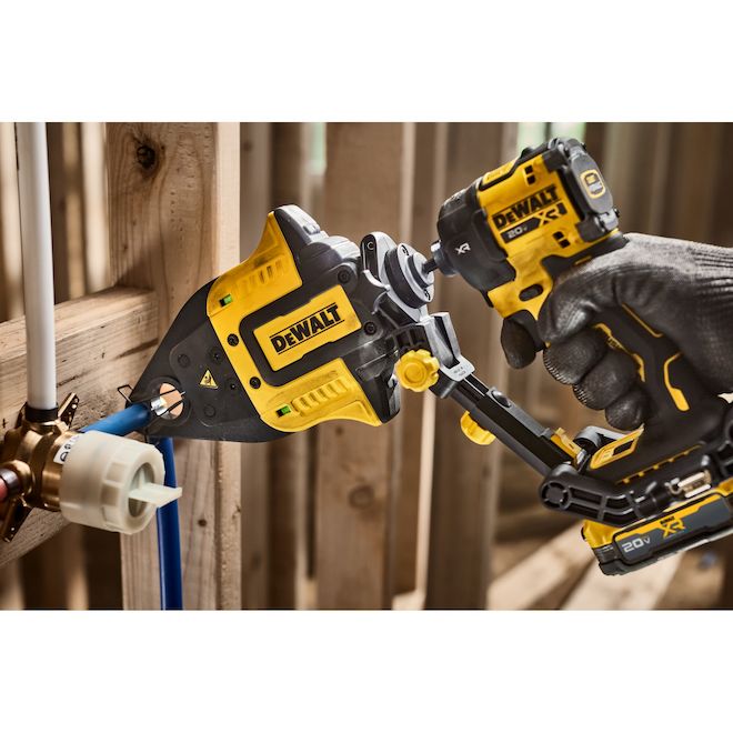 DEWALT IMPACT CONNECT PEX Crimp Ring Attachment with 1/2-in and 3/4-in Rings
