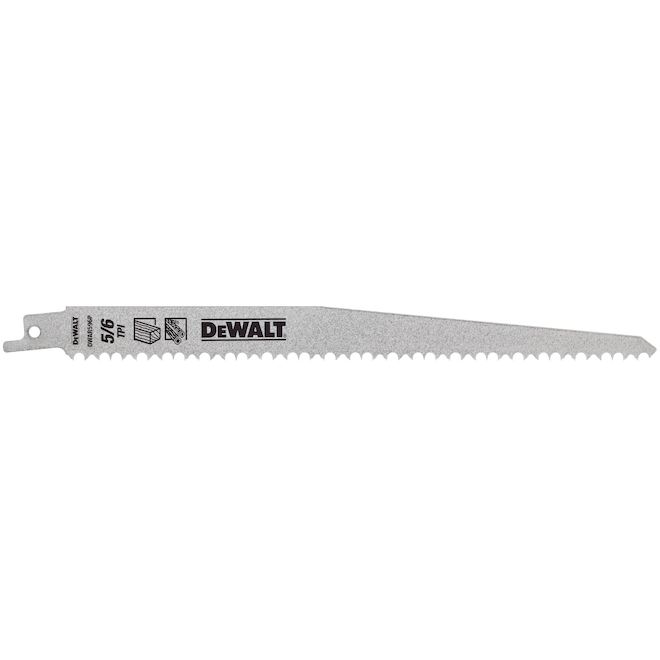DEWALT Reciprocating Saw Blades 9-in Bi-Metal 5/6 Teeth - Pack of 5
