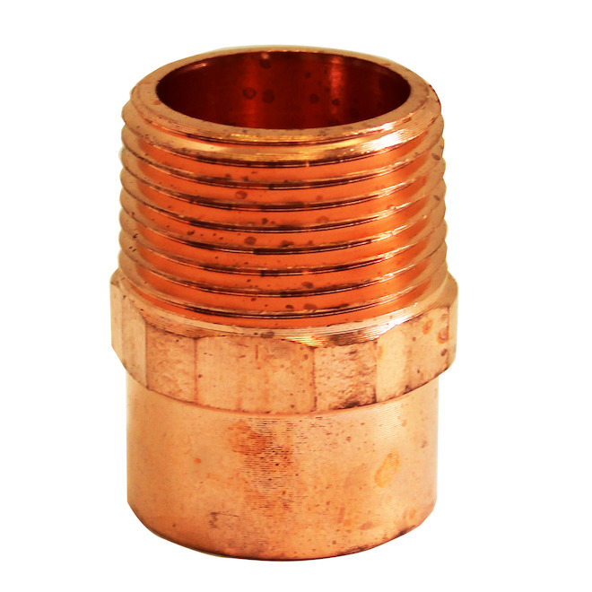 Round Inbow Adapter Bow 1-in diameter Male-Female Adapter - Copper 162057 | RONA