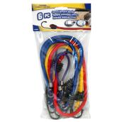 Stinson Stretch Cords - Steel Hook - Assorted Sizes and Colours - 6-Pack