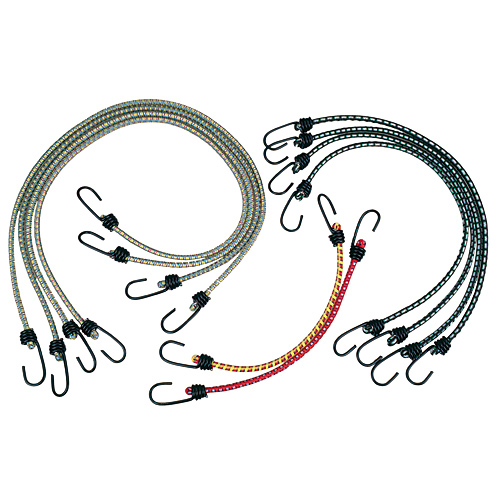 Stinson Stretch Cords - Steel Hook - Assorted Sizes and Colours - 10-Pack