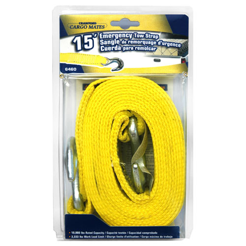 Stinson Emergency Tow Strap - Forged Hooks - Yellow - 15-ft L x 2-in W