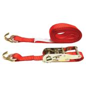 Stinson Ratchet Tie-Down Strap - Red - Polyester Weave - 16-ft L
