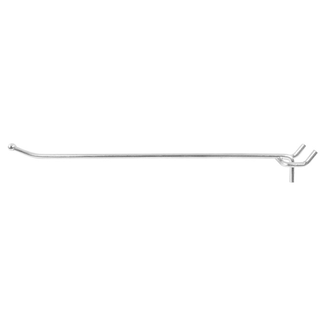 Pegboard Double Peg Hook - Aluminum and Steel - 10" - Grey