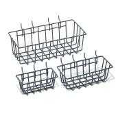 Pegboard Basket Set - Pack of 3 - Steel and Plastic