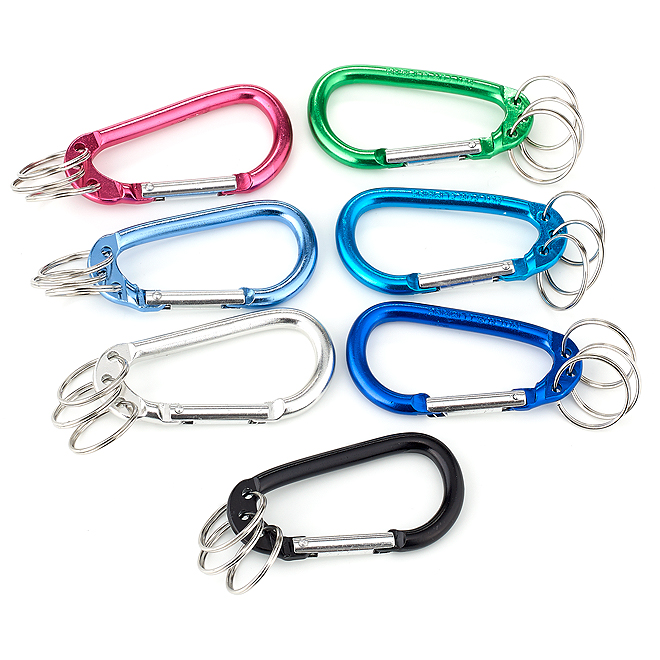 Stinson 3-Ring Straight Gate Carabiners - Aluminum - Assorted Colours - 3-in L
