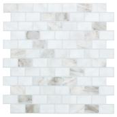Tuile murale autocollante, Ravenna Blanco, marbre