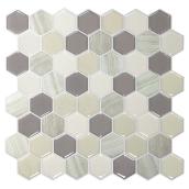 Self-Adhesive Wall Tile - Hexagon Greige - Dual Finish - 6-Pack