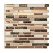 Smart Tiles Belagio Nola Peel and Stick Backsplash - Caramel/Brown/Beige/Ivory - 10-in x 10-in - Glossy Resin - 4-Pack