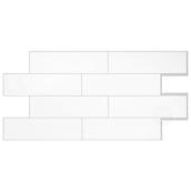 Smart Tiles Oslo 2/Box White 23-in x 11-in Resine Peel-and-stick Wall Tiles