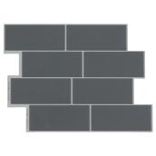 Tuile murale autocollante Metro, 2,21 pi², 4/pqt, gris foncé