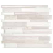 Tuiles murales autocollantes 3D Milano Fabrini de Smart Tiles, 10 po x 11 po, ivoire/taupe , résine multifinis, 4 pièces