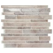 Smart Tiles Milano Todi Peel and Stick Backsplash - Beige/Grey - 10-in x 11-in - Multi-Finish Resin - 4-Pack