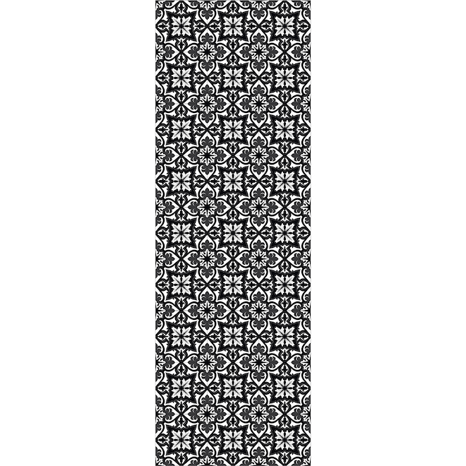 Hogar Studio Octave Black and White Rectangular Mat 24-in x 72-in