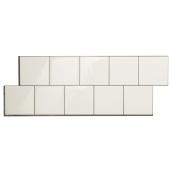Smart Tiles Square Velden Peel and Stick Tiles 8.23-in x 22.29-in White Pack of 2